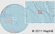 Gray Location Map of Houaïlou, hill shading