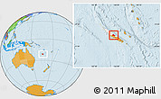 Political Location Map of Houaïlou, highlighted parent region, within the entire country