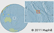 Savanna Style Location Map of Houaïlou, within the entire country, hill shading
