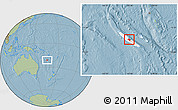 Savanna Style Location Map of Houaïlou, highlighted country, hill shading