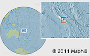 Savanna Style Location Map of Houaïlou, highlighted parent region, within the entire country, hill shading