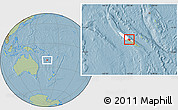 Savanna Style Location Map of Houaïlou, highlighted parent region, hill shading