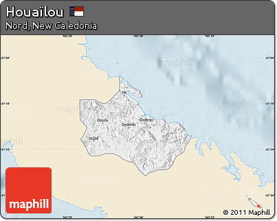 Classic Style Map of Houaïlou, single color outside
