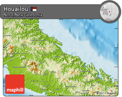 Physical Map of Houaïlou