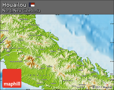 Physical Map of Houaïlou