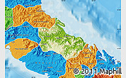 Physical Map of Houaïlou, political outside