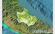 Physical Map of Houaïlou, satellite outside