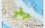 Physical Map of Houaïlou, shaded relief outside