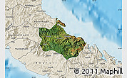 Satellite Map of Houaïlou, shaded relief outside