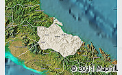 Shaded Relief Map of Houaïlou, satellite outside