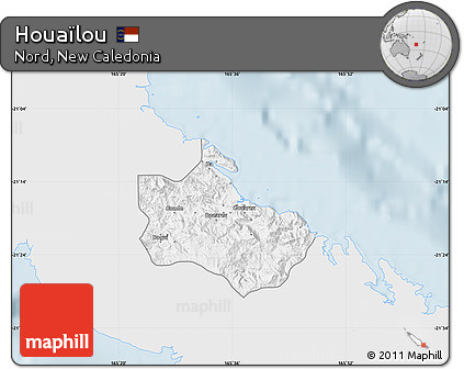 Silver Style Map of Houaïlou, single color outside