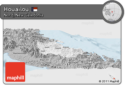 Gray Panoramic Map of Houaïlou