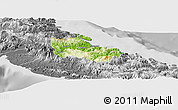 Physical Panoramic Map of Houaïlou, desaturated