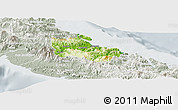 Physical Panoramic Map of Houaïlou, lighten, semi-desaturated