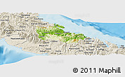 Physical Panoramic Map of Houaïlou, shaded relief outside