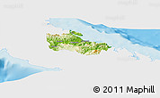 Physical Panoramic Map of Houaïlou, single color outside