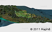 Satellite Panoramic Map of Houaïlou, darken