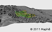 Satellite Panoramic Map of Houaïlou, desaturated