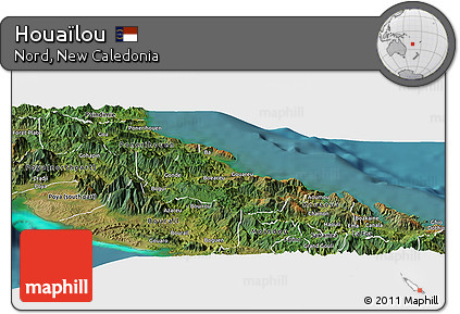 Satellite Panoramic Map of Houaïlou