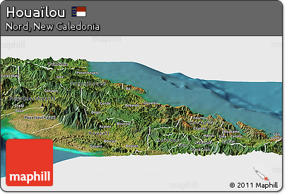 Satellite Panoramic Map of Houaïlou