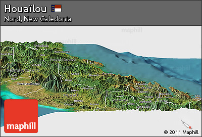 Satellite Panoramic Map of Houaïlou