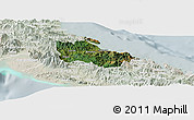 Satellite Panoramic Map of Houaïlou, lighten