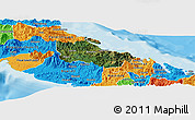 Satellite Panoramic Map of Houaïlou, political outside