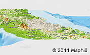 Shaded Relief Panoramic Map of Houaïlou, physical outside
