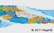 Shaded Relief Panoramic Map of Houaïlou, political outside