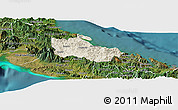 Shaded Relief Panoramic Map of Houaïlou, satellite outside