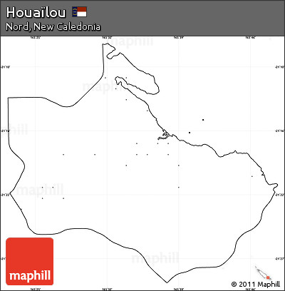 Blank Simple Map of Houaïlou, cropped outside, no labels