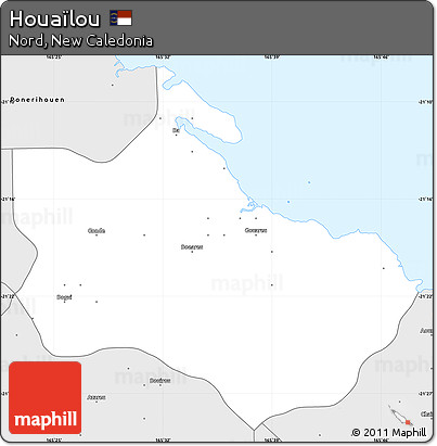 Silver Style Simple Map of Houaïlou
