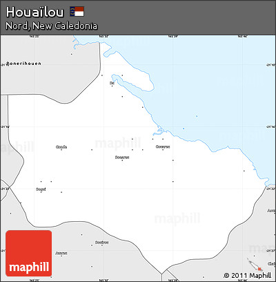 Silver Style Simple Map of Houaïlou