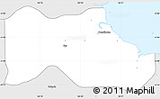 Silver Style Simple Map of Ponérihouen