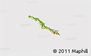 Physical 3D Map of Pouébo, cropped outside