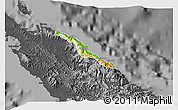 Physical 3D Map of Pouébo, darken, desaturated
