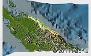 Physical 3D Map of Pouébo, darken