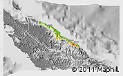 Physical 3D Map of Pouébo, desaturated