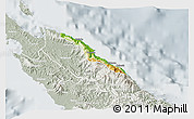 Physical 3D Map of Pouébo, lighten, semi-desaturated