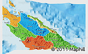 Physical 3D Map of Pouébo, political outside