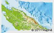 Physical 3D Map of Pouébo