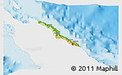 Physical 3D Map of Pouébo, single color outside