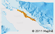 Political 3D Map of Pouébo, single color outside