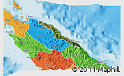 Satellite 3D Map of Pouébo, political outside
