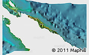 Satellite 3D Map of Pouébo, single color outside