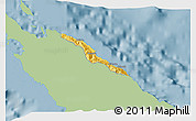 Savanna Style 3D Map of Pouébo, single color outside