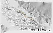 Shaded Relief 3D Map of Pouébo, desaturated