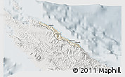 Shaded Relief 3D Map of Pouébo, lighten, semi-desaturated