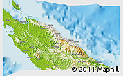 Shaded Relief 3D Map of Pouébo, physical outside