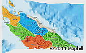 Shaded Relief 3D Map of Pouébo, political outside